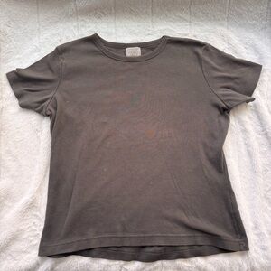 Style Basic Brown 100% Cotton Short Sleeve T-Shirt Size XL/16